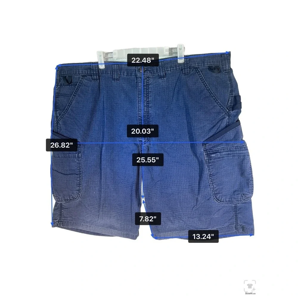 Carhartt Shorts Mens 46 Blue Cargo Relaxed Fit 8 Inseam Canvas Pockets